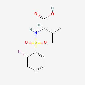 Chemical structure of 2-(2-Fluorobenzenesulfonamido)-3-methylbutanoic acid