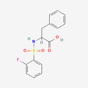 Chemical structure of 2-(2-Fluorobenzenesulfonamido)-3-phenylpropanoic acid