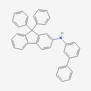 Chemical structure of 2-(3-Biphenylyl)amino-9,9-diphenylfluorene