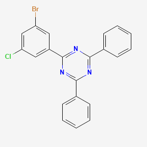Chemical structure of 2-(3-Bromo-5-chlorophenyl)-4,6-diphenyl-1,3,5-triazine
