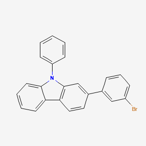 Chemical structure of 2-(3-Bromophenyl)-9-phenyl-9H-carbazole