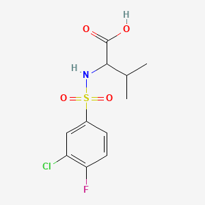 Chemical structure of ((3-Chloro-4-fluorophenyl)sulfonyl)valine