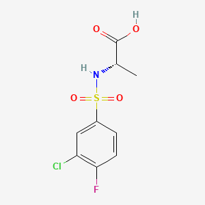 Chemical structure of Alanine, N-[(3-chloro-4-fluorophenyl)sulfonyl]-