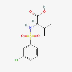 Chemical structure of 2-(3-chlorobenzenesulfonamido)-3-methylbutanoic acid
