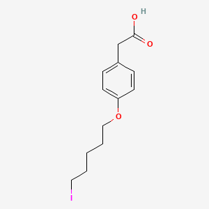 Chemical structure of 2-(4-((5-Iodopentyl)oxy)phenyl)acetic acid