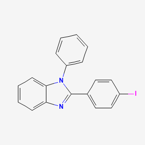 Chemical structure of 2-(4-iodophenyl)-1-phenyl-1H-benzimidazole