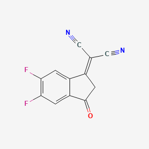 Chemical structure of 2-(5,6-Difluoro-3-oxo-2,3-dihydro-1H-inden-1-ylidene)malononitrile