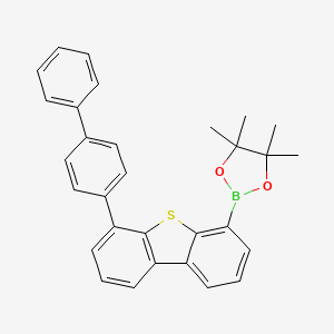 Chemical structure of 2-(6-([1,1′-Biphenyl]-4-yl)dibenzo[b,d]thiophen-4-yl)-4,4,5,5-tetramethyl-1,3,2-dioxaborolane