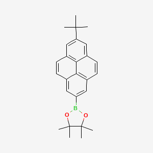 Chemical structure of 2-(7-(tert-Butyl)pyren-2-yl)-4,4,5,5-tetramethyl-1,3,2-dioxaborolane
