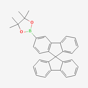 Chemical structure of 2-(9,9'-Spirobi[fluoren]-3-yl)-4,4,5,5-tetramethyl-1,3,2-dioxaborolane