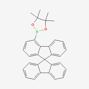 Chemical structure of 2-(9,9'-Spirobi[fluoren]-4-yl)-4,4,5,5-tetramethyl-1,3,2-dioxaborolane