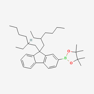 Chemical structure of 2-(9,9-Bis(2-ethylhexyl)-9H-fluoren-2-yl)-4,4,5,5-tetramethyl-1,3,2-dioxaborolane