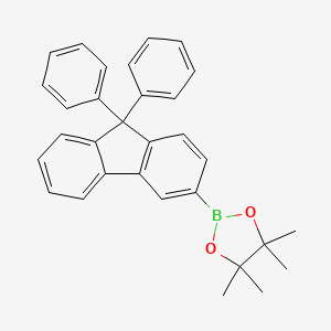 Chemical structure of 2-(9,9-Diphenyl-9H-fluoren-3-yl)-4,4,5,5-tetramethyl-1,3,2-dioxaborolane