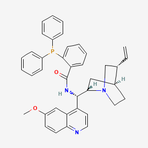 Chemical structure of 2-(Diphenylphosphino)-N-[(8α,9S)-6'-methoxycinchonan-9-yl]benzamide