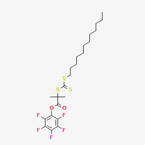 Chemical structure of 2-(Dodecylthiocarbonothioylthio)-2-methylpropionic acid pentafluorophenyl ester