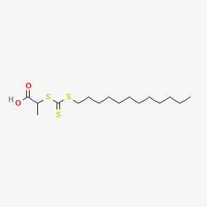 Chemical structure of 2-(Dodecylthiocarbonothioylthio)propionic acid