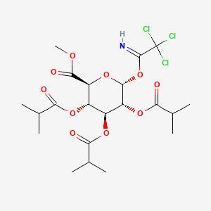 Chemical structure of 2-(Methoxycarbonyl)-6-(2,2,2-trichloro-1-iminoethoxy)tetrahydro-2H-pyran-3,4,5-triyl tris(2-methylpropanoate)