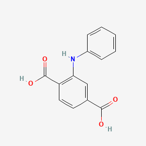 Chemical structure of 2-(Phenylamino)terephthalic acid