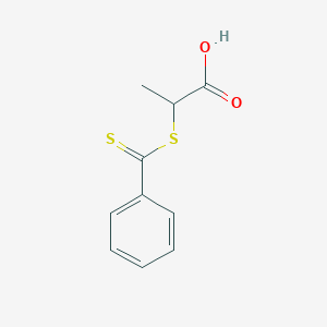 Chemical structure of 2-(Phenylcarbonothioylthio)propanoic acid