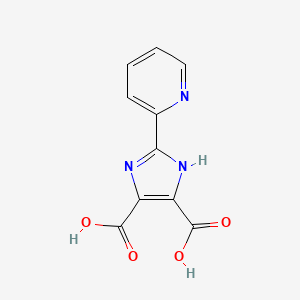 Chemical structure of 2-(Pyridin-2-yl)-1H-imidazole-4,5-dicarboxylic acid
