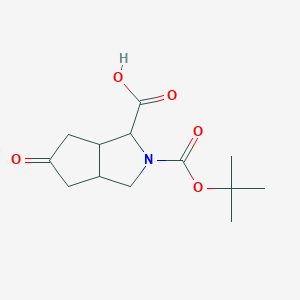 Chemical structure of 2-Boc-5-oxo-octahydro-cyclopenta[c]pyrrole-1-carboxylic acid
