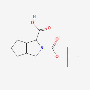 Chemical structure of 2-(tert-Butoxycarbonyl)octahydrocyclopenta[c]pyrrole-1-carboxylic acid