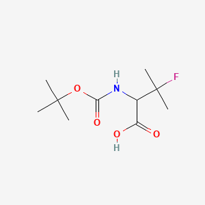 Chemical structure of 2-(tert-Butoxycarbonylamino)-3-fluoro-3-methylbutanoic acid