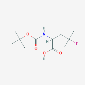 Chemical structure of 2-(tert-Butoxycarbonylamino)-4-fluoro-4-methylpentanoic acid