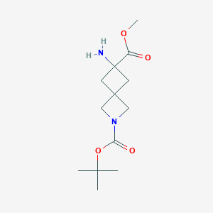 Chemical structure of 2-(tert-Butyl) 6-methyl 6-amino-2-azaspiro[3.3]heptane-2,6-dicarboxylate