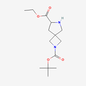 Chemical structure of 2-(tert-Butyl) 7-ethyl 2,6-diazaspiro[3.4]octane-2,7-dicarboxylate