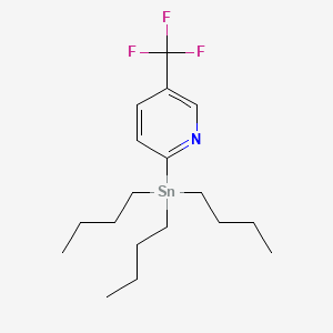 Chemical structure of 2-(Tributylstannyl)-5-(trifluoromethyl)pyridine