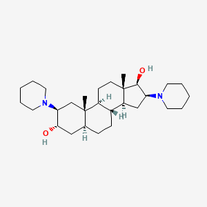 Chemical structure of 2,16-Dipiperidin-1-yl-androsta-3,17-diol