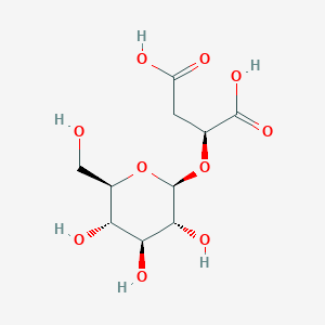 Chemical structure of 2,2'-(((2R,3R,4S,5R)-2,3,5-trihydroxy-6-oxohexane-1,4-diyl)bis(oxy))diacetic acid