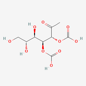 Chemical structure of 2,2'-(((2R,3S,4R,5R)-4,5,6-trihydroxy-1-oxohexane-2,3-diyl)bis(oxy))diacetic acid