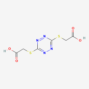 Chemical structure of 2,2'-((1,2,4,5-Tetrazine-3,6-diyl)bis(sulfanediyl))diacetic acid