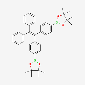 Chemical structure of 2,2'-((2,2-Diphenylethene-1,1-diyl)bis(4,1-phenylene))bis(4,4,5,5-tetramethyl-1,3,2-dioxaborolane)