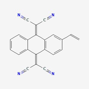 Chemical structure of 2,2'-(2-Vinylanthracene-9,10-diylidene)dimalononitrile
