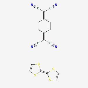 Chemical structure of 2,2'-(cyclohexa-2,5-diene-1,4-diylidene)dimalononitrile compound with 2,2'-bi(1,3-dithiolylidene) (1:1)