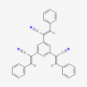Chemical structure of 2,2',2''-(Benzene-1,3,5-triyl)tris(3-phenylacrylonitrile)