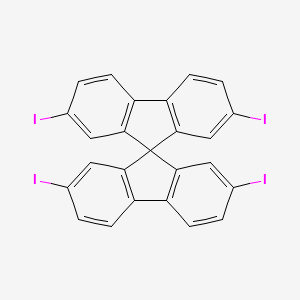 Chemical structure of 2,2',7,7'-Tetraiodo-9,9'-spirobi[fluorene]