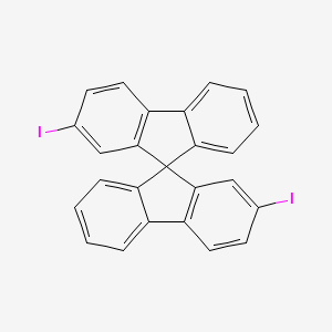 Chemical structure of 2,2'-Diiodo-9,9'-spirobi[fluorene]
