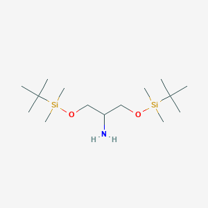 Chemical structure of 2,2,3,3,9,9,10,10-Octamethyl-4,8-dioxa-3,9-disilaundecan-6-amine