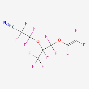 Chemical structure of 2,2,3,3-Tetrafluoro-3-[[1,1,1,2,3,3-hexafluoro-3-[(1,2,2-trifluorovinyl)oxy]propan-2-yl]oxy]propionitrile