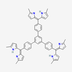 Chemical structure of 2,2′-[[5′-[4-[(5-Methyl-1H-pyrrol-2-yl)(5-methyl-2H-pyrrol-2-ylidene)methyl]phenyl][1,1′:3′,1′′-terphenyl]-4,4′′-diyl]bis[(5-methyl-2H-pyrrol-2-ylidene)methylene]]bis[5-methyl-1H-pyrrole]