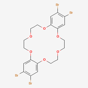 Chemical structure of 2,3,13,14-Tetrabromo-6,7,9,10,17,18,20,21-octahydrodibenzo[b,k][1,4,7,10,13,16]hexaoxacyclooctadecine