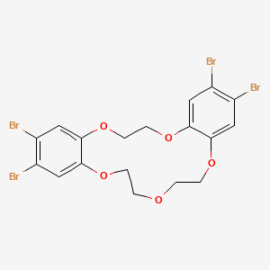 Chemical structure of 2,3,13,14-Tetrabromo-6,7,9,10,17,18-hexahydrodibenzo[b,h][1,4,7,10,13]penta