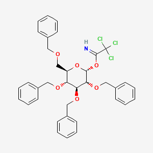 Chemical structure of 2,3,4,6-Tetra-O-benzyl-alpha-D-glucopyranosyl trichloroacetimidate