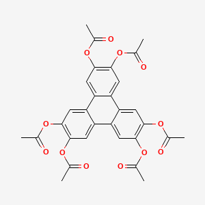 Chemical structure of 2,3,6,7,10,11-Hexaacetoxytriphenylene