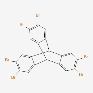 Chemical structure of 2,3,6,7,12,13-Hexabromotriptycene