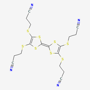 Chemical structure of 2,3,6,7-Tetrakis(2-cyanoethylthio)tetrathiafulvalene